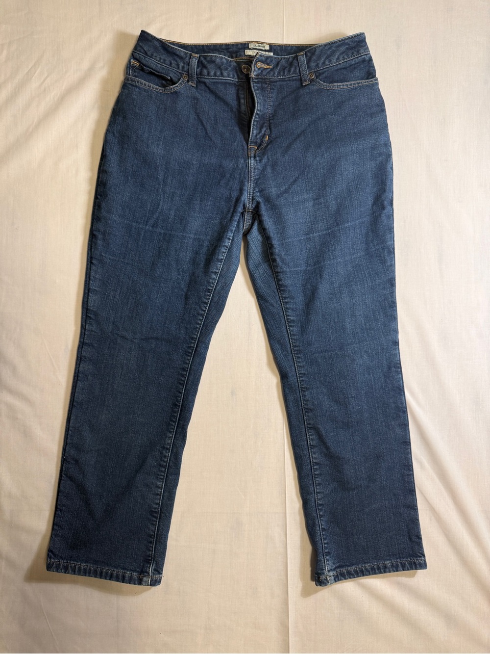 LL Bean Fleece Lined Jeans Womens 14 Petite Classic Fit Warm Winter Denim 503187